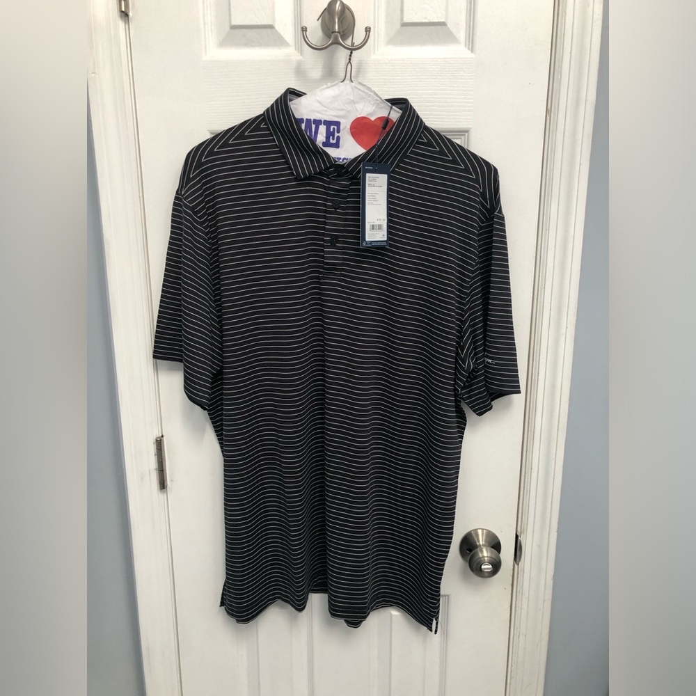 Walter Hagen Mens Golf Performance 11 Polo Shirt Classic black stripe XL NEW UPF